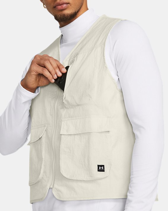 Men's UA Legacy Crinkle Vest in Brown image number 3